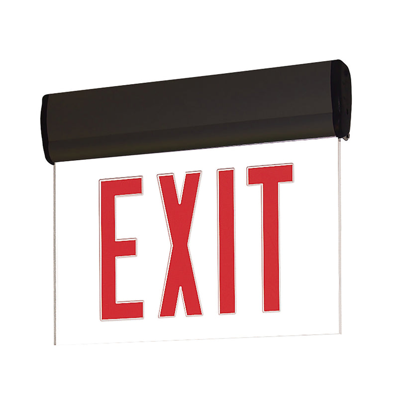 Nora Lighting NX-812-LEDRCB LED Edge-Lit Exit Sign, Black