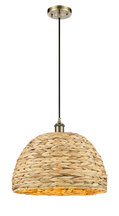 Innovations 516-1P-AB-RBD-16-NAT One Light Pendant, Antique Brass
