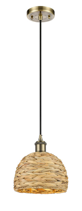 Innovations 516-1P-AB-RBD-8-NAT One Light Pendant, Antique Brass