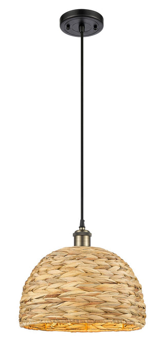Innovations 516-1P-BAB-RBD-12-NAT One Light Pendant, Black Antique Brass