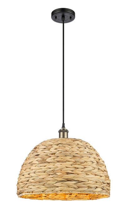 Innovations 516-1P-BAB-RBD-16-NAT One Light Pendant, Black Antique Brass