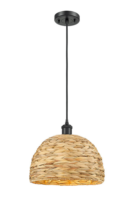Innovations 516-1P-BK-RBD-12-NAT One Light Pendant, Matte Black