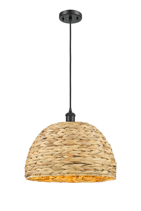 Innovations 516-1P-BK-RBD-16-NAT One Light Pendant, Matte Black
