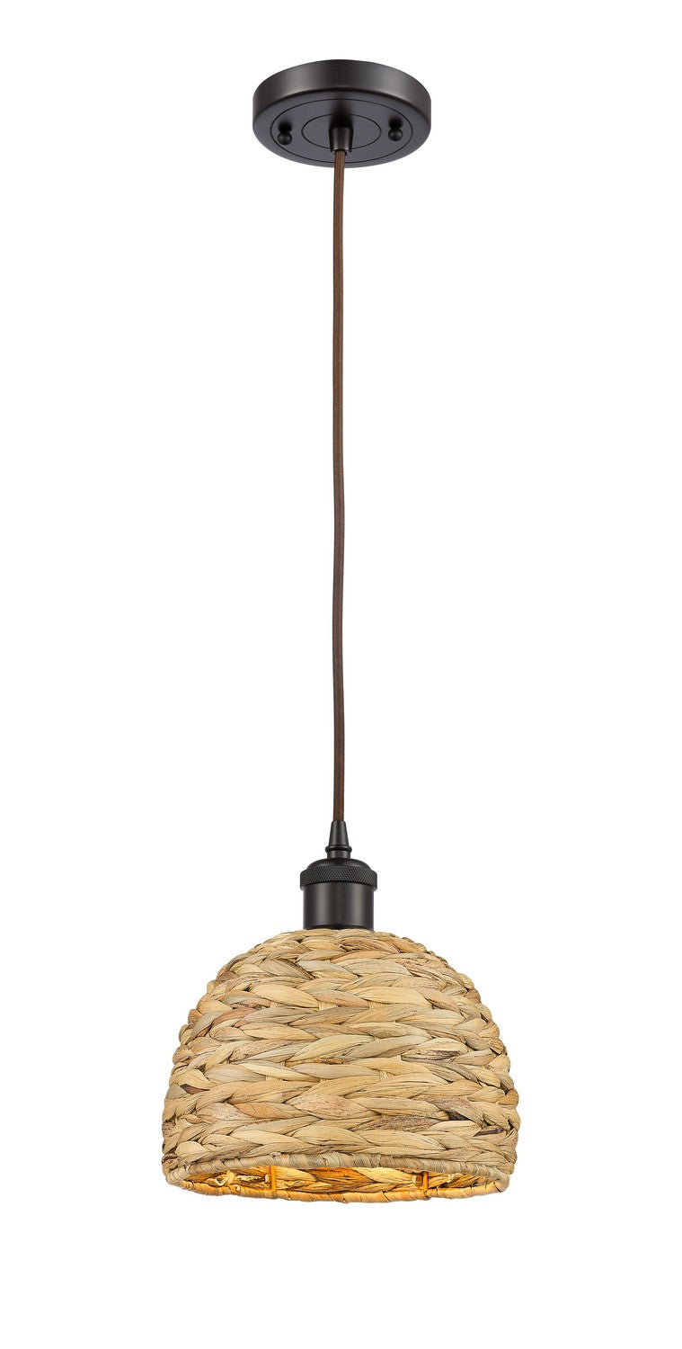 Innovations 516-1P-OB-RBD-8-NAT One Light Pendant, Oil Rubbed Bronze
