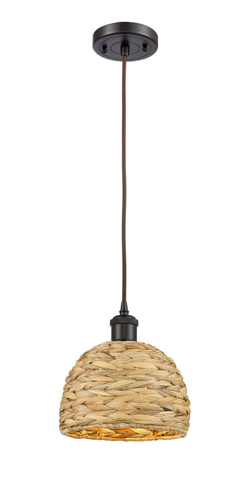 Innovations 516-1P-OB-RBD-8-NAT One Light Pendant, Oil Rubbed Bronze