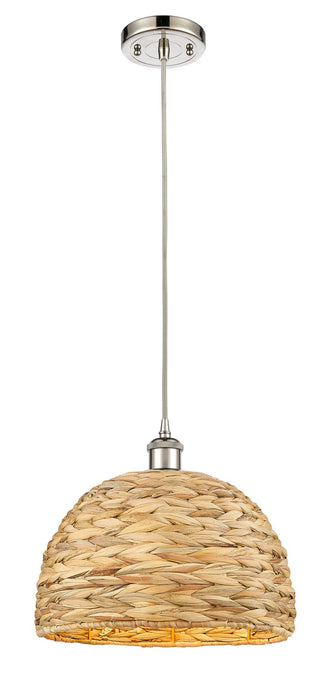 Innovations 516-1P-PN-RBD-12-NAT One Light Pendant, Polished Nickel