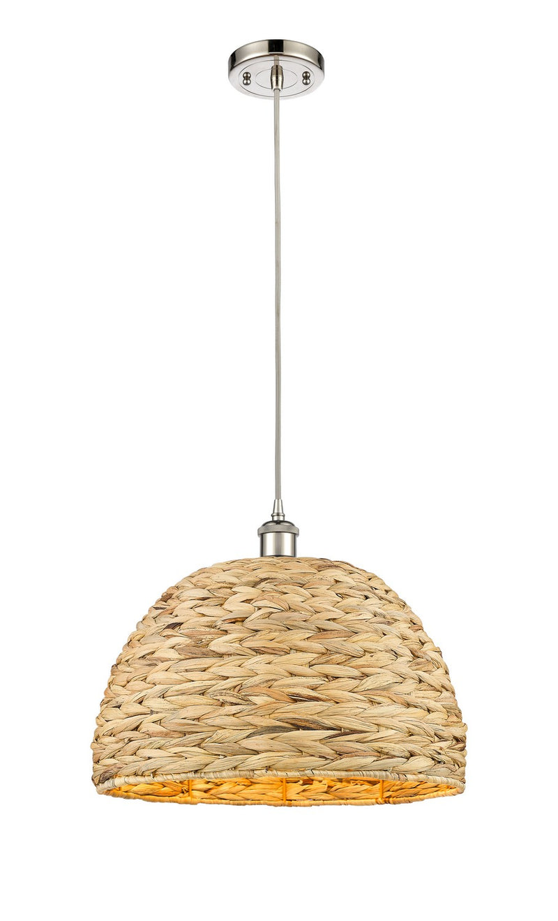 Innovations 516-1P-PN-RBD-16-NAT One Light Pendant, Polished Nickel