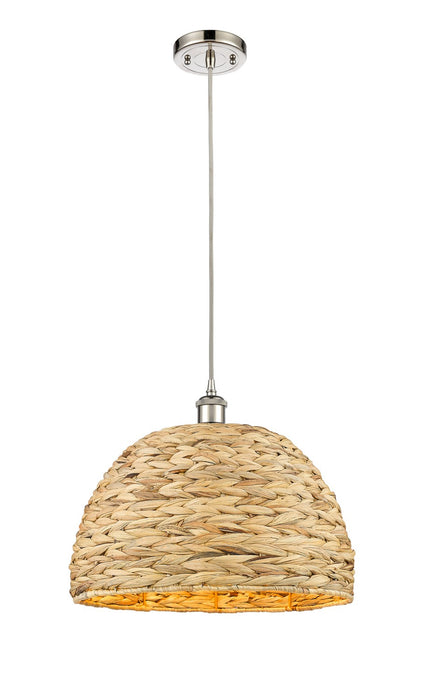 Innovations 516-1P-PN-RBD-16-NAT One Light Pendant, Polished Nickel