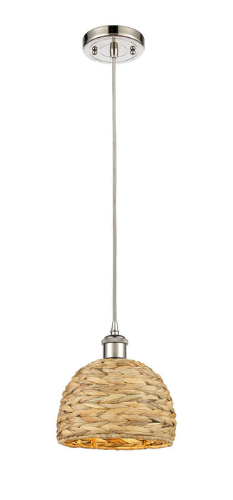 Innovations 516-1P-PN-RBD-8-NAT One Light Pendant, Polished Nickel