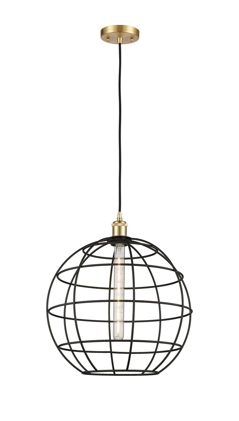 Innovations 516-1P-SG-CE-16-BK LED Pendant, Satin Gold