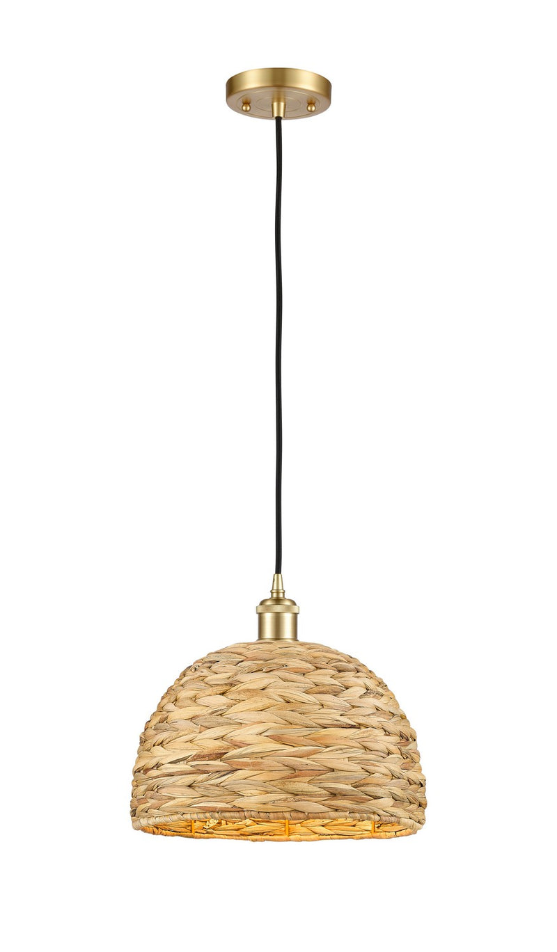 Innovations 516-1P-SG-RBD-12-NAT One Light Pendant, Satin Gold