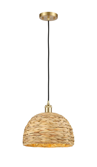 Innovations 516-1P-SG-RBD-12-NAT One Light Pendant, Satin Gold