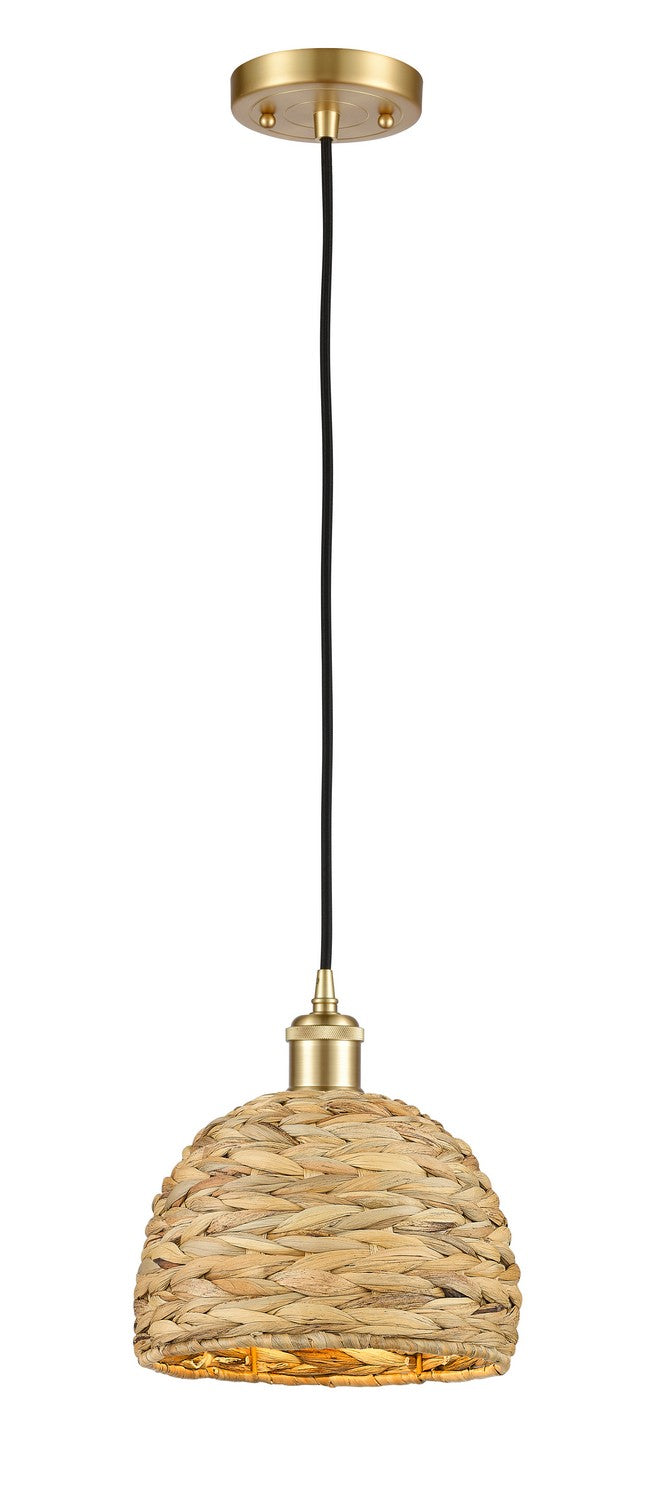 Innovations 516-1P-SG-RBD-8-NAT One Light Pendant, Satin Gold
