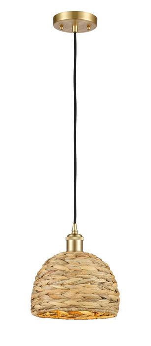 Innovations 516-1P-SG-RBD-8-NAT One Light Pendant, Satin Gold