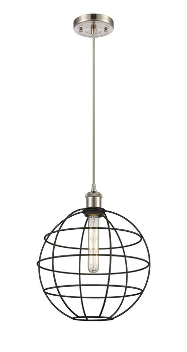 Innovations 516-1P-SN-CE-12-BK LED Pendant, Satin Nickel