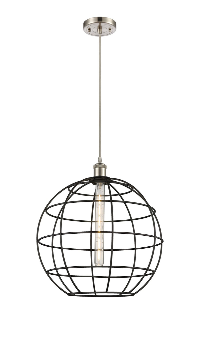 Innovations 516-1P-SN-CE-16-BK LED Pendant, Satin Nickel