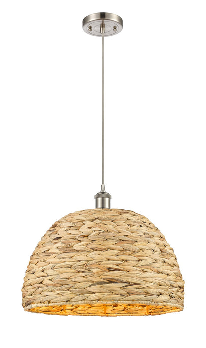 Innovations 516-1P-SN-RBD-16-NAT One Light Pendant, Satin Nickel