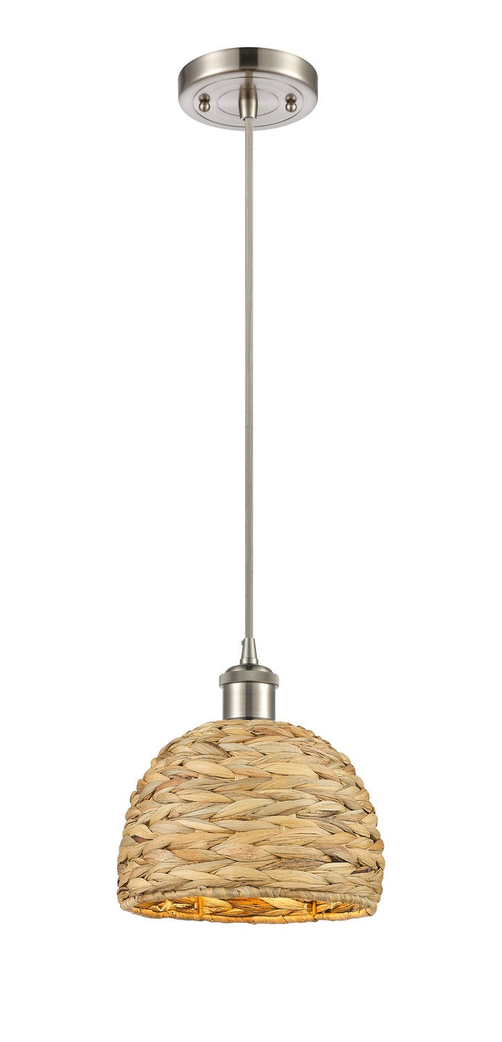 Innovations 516-1P-SN-RBD-8-NAT One Light Pendant, Satin Nickel