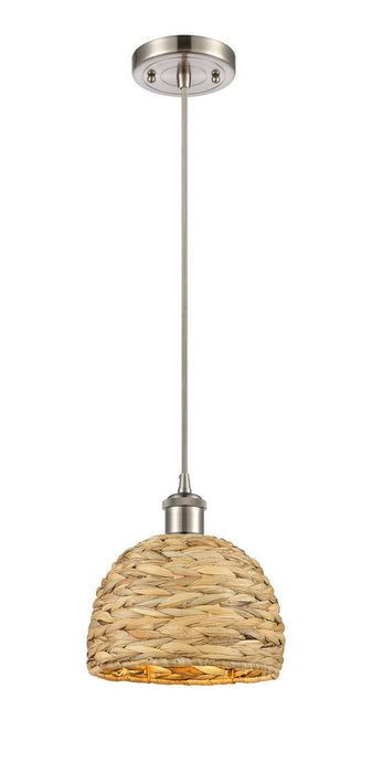 Innovations 516-1P-SN-RBD-8-NAT One Light Pendant, Satin Nickel