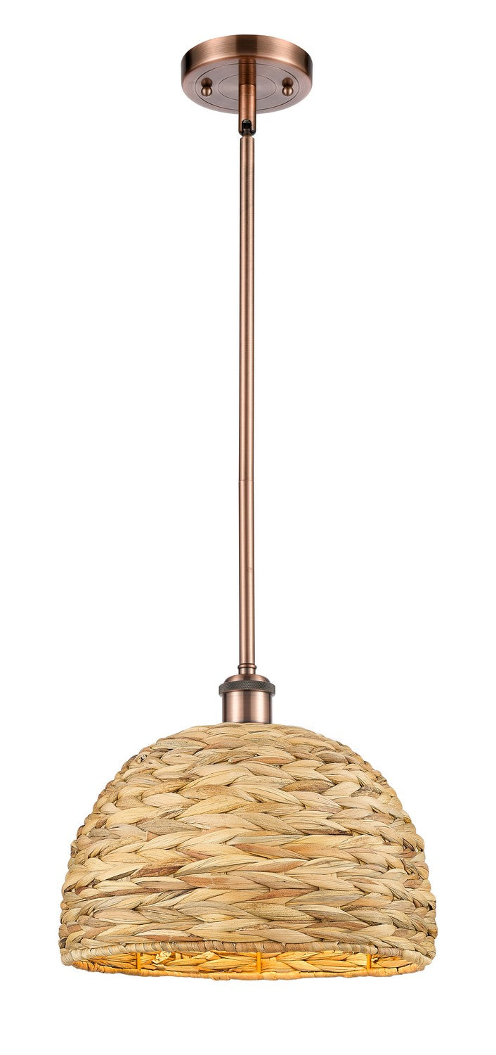 Innovations 516-1S-AC-RBD-12-NAT One Light Pendant, Antique Copper