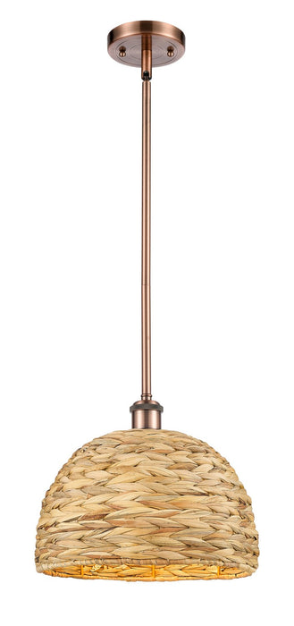 Innovations 516-1S-AC-RBD-12-NAT One Light Pendant, Antique Copper