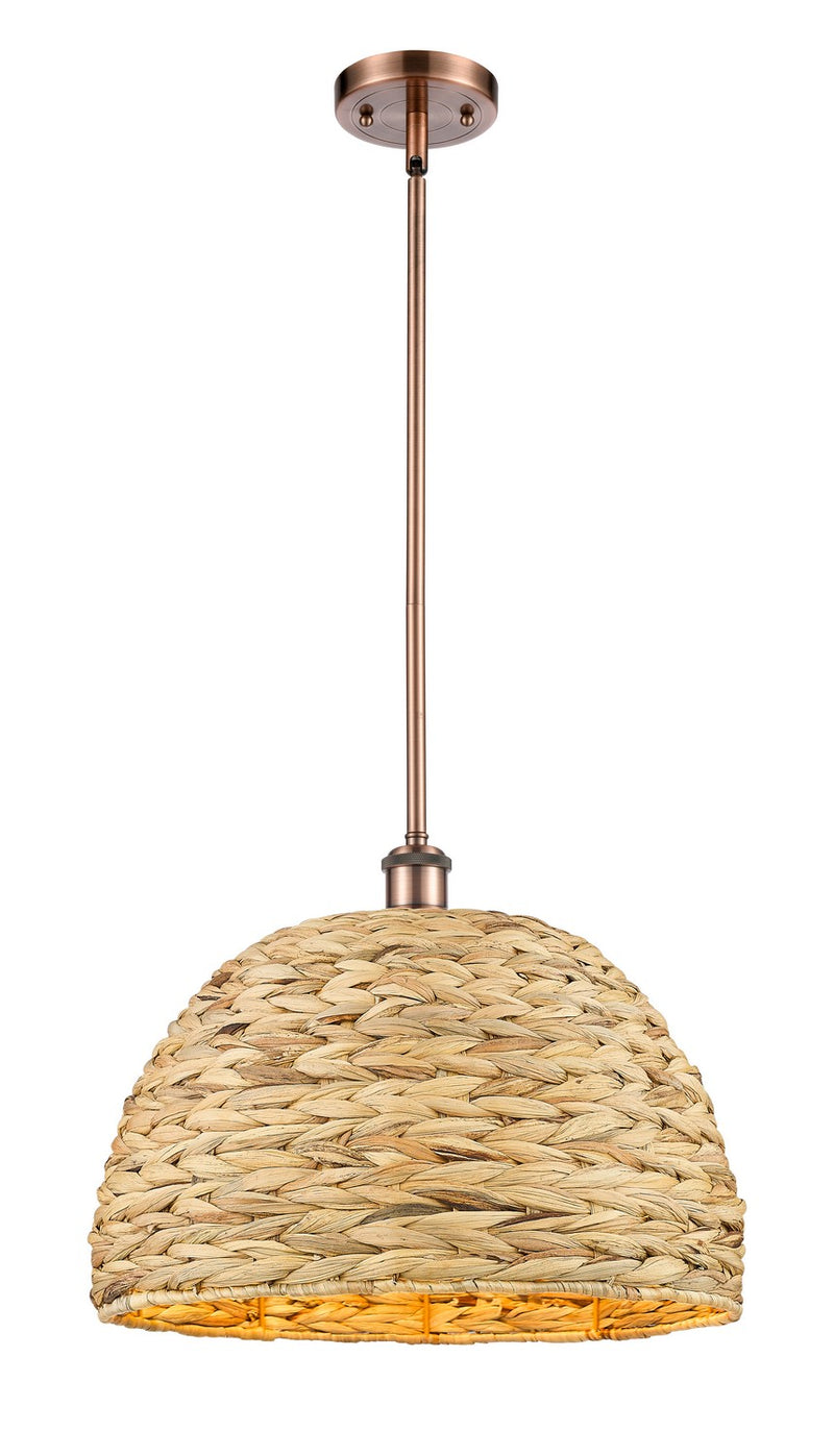 Innovations 516-1S-AC-RBD-16-NAT One Light Pendant, Antique Copper
