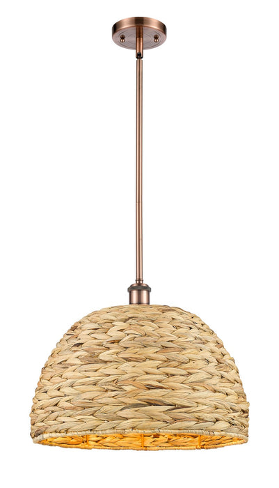 Innovations 516-1S-AC-RBD-16-NAT One Light Pendant, Antique Copper
