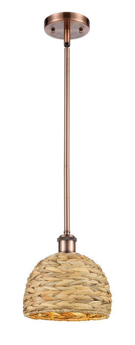 Innovations 516-1S-AC-RBD-8-NAT One Light Pendant, Antique Copper