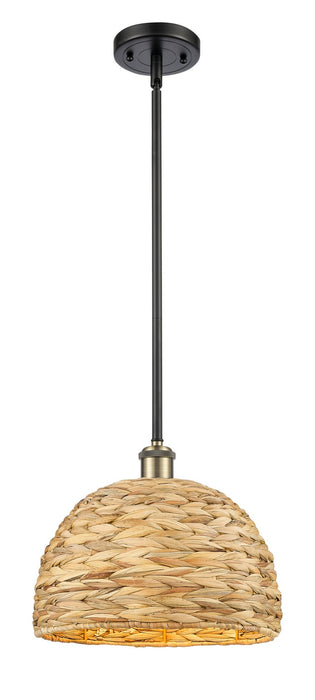 Innovations 516-1S-BAB-RBD-12-NAT One Light Pendant, Black Antique Brass