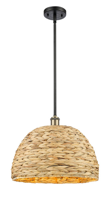 Innovations 516-1S-BAB-RBD-16-NAT One Light Pendant, Black Antique Brass