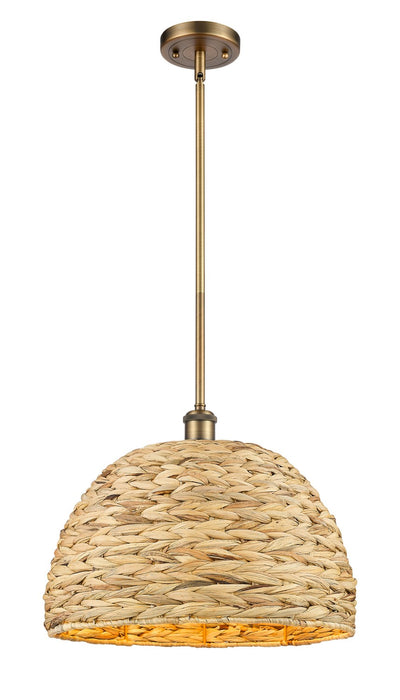 Innovations 516-1S-BB-RBD-16-NAT One Light Pendant, Brushed Brass