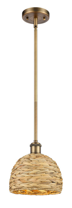 Innovations 516-1S-BB-RBD-8-NAT One Light Pendant, Brushed Brass