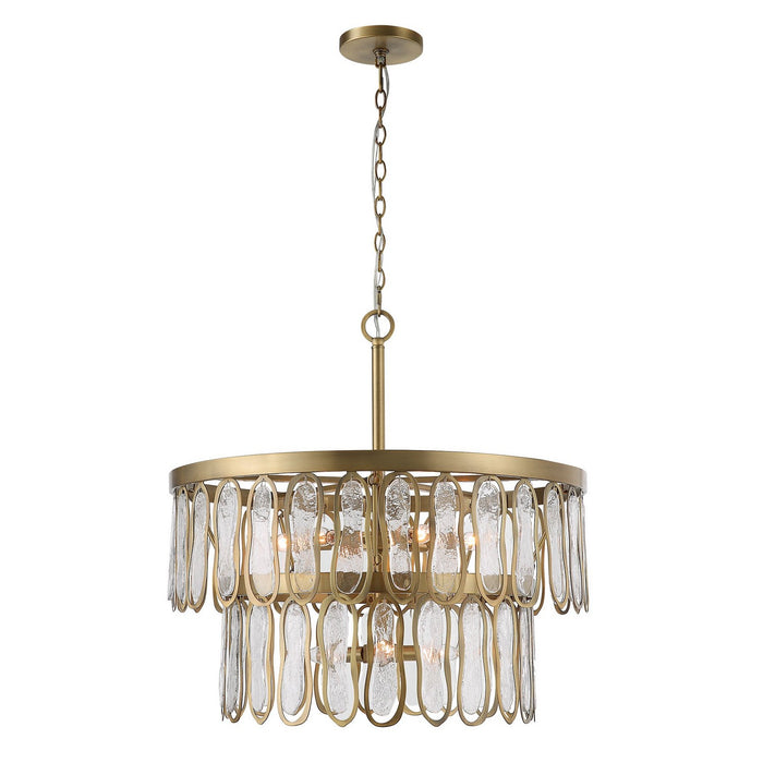 Uttermost 21586 Nine Light Pendant, Antique Brass