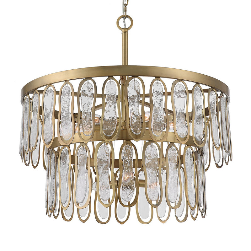 Uttermost 21586 Nine Light Pendant, Antique Brass