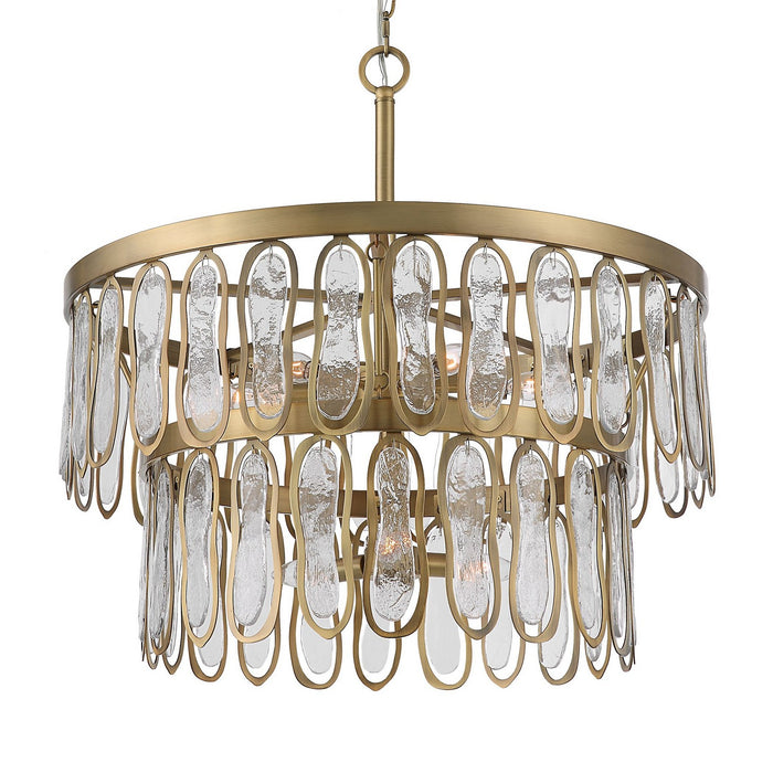 Uttermost 21586 Nine Light Pendant, Antique Brass