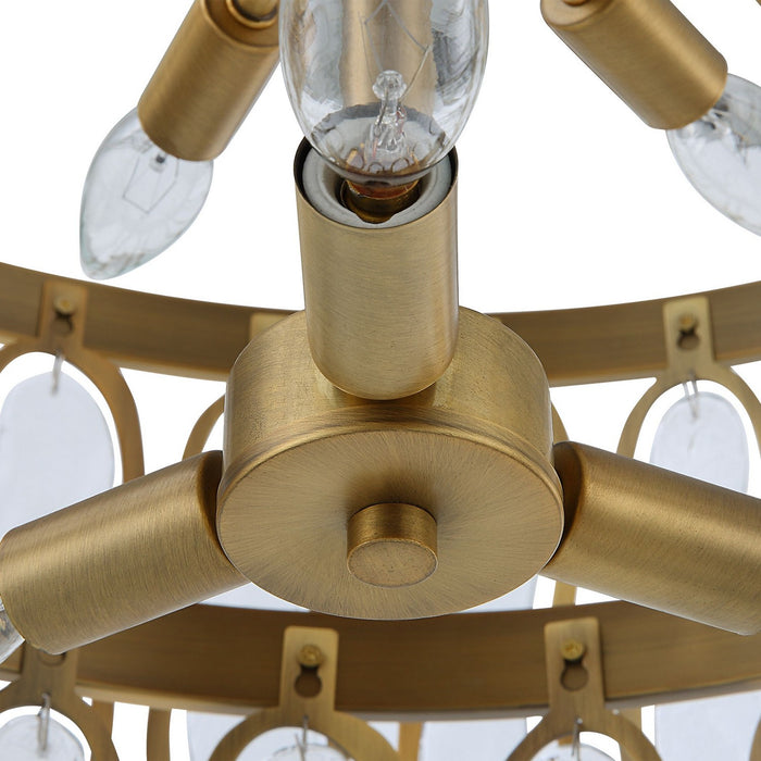 Uttermost 21586 Nine Light Pendant, Antique Brass