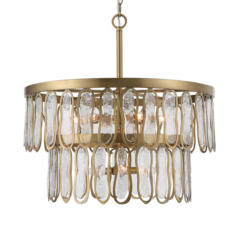 Uttermost 21586 Nine Light Pendant, Antique Brass