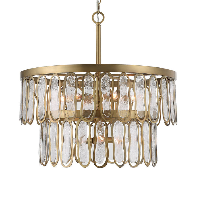 Uttermost 21586 Nine Light Pendant, Antique Brass