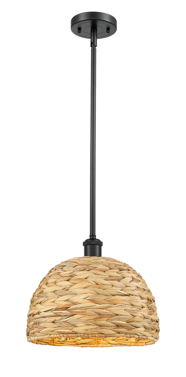 Innovations 516-1S-BK-RBD-12-NAT One Light Pendant, Matte Black