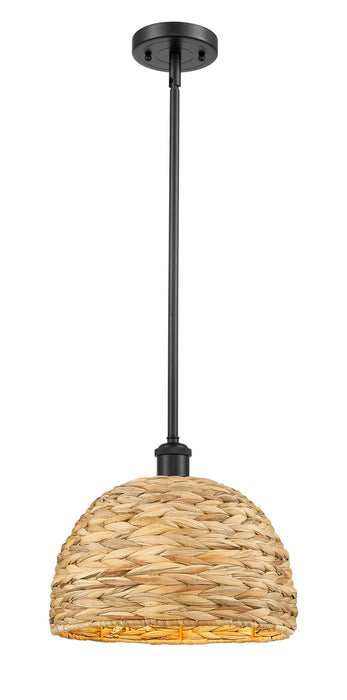 Innovations 516-1S-BK-RBD-12-NAT One Light Pendant, Matte Black