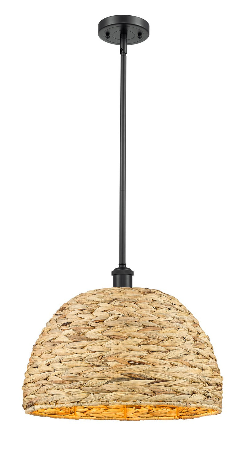 Innovations 516-1S-BK-RBD-16-NAT One Light Pendant, Matte Black