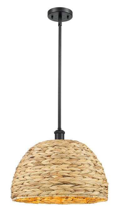 Innovations 516-1S-BK-RBD-16-NAT One Light Pendant, Matte Black