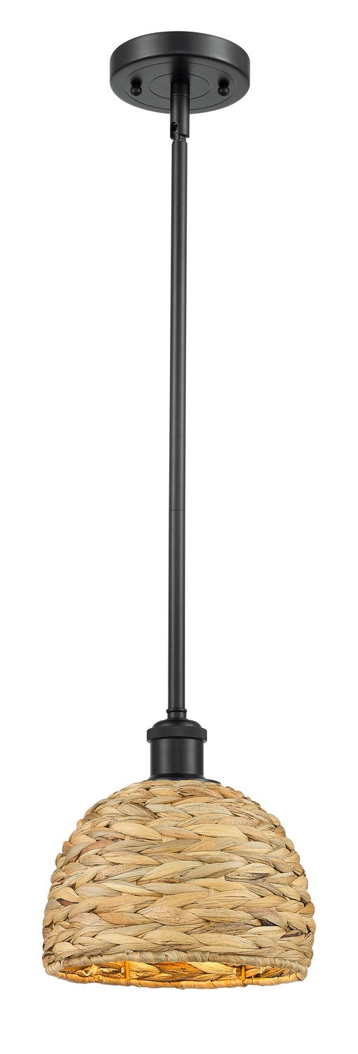 Innovations 516-1S-BK-RBD-8-NAT One Light Pendant, Matte Black