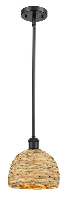 Innovations 516-1S-BK-RBD-8-NAT One Light Pendant, Matte Black
