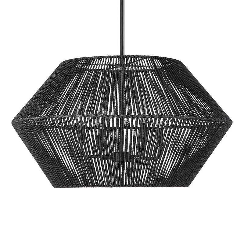 Uttermost 21589 Four Light Pendant, Matte Black