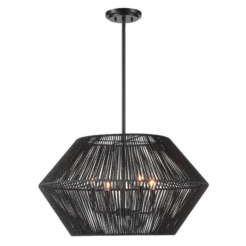 Uttermost 21589 Four Light Pendant, Matte Black