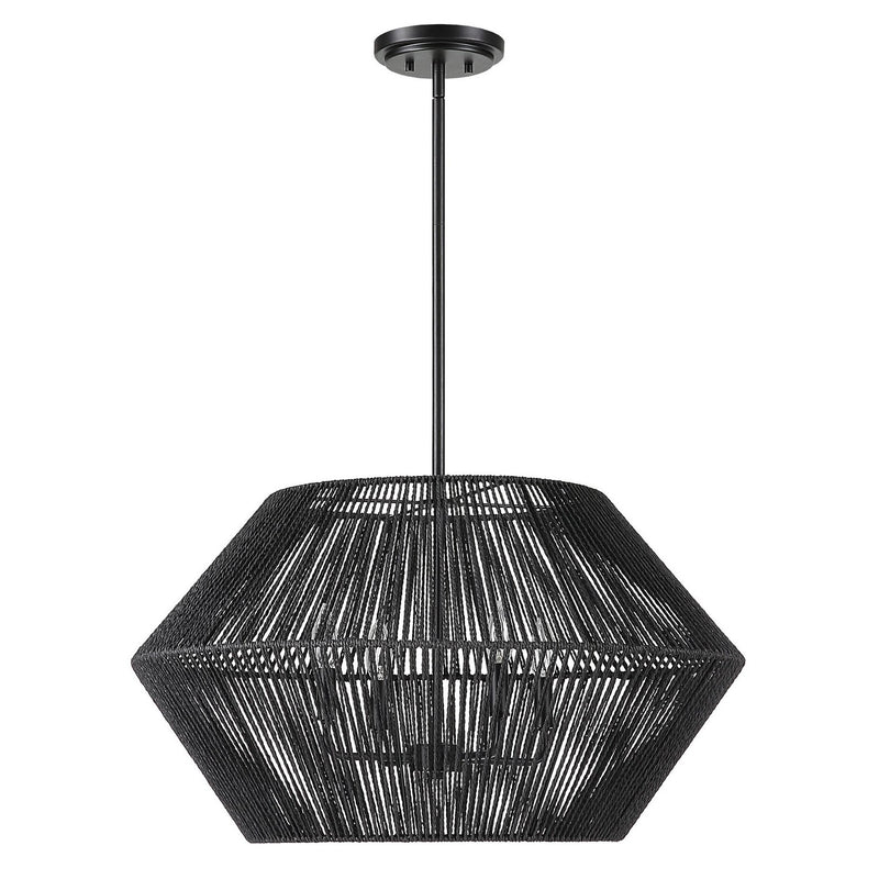 Uttermost 21589 Four Light Pendant, Matte Black