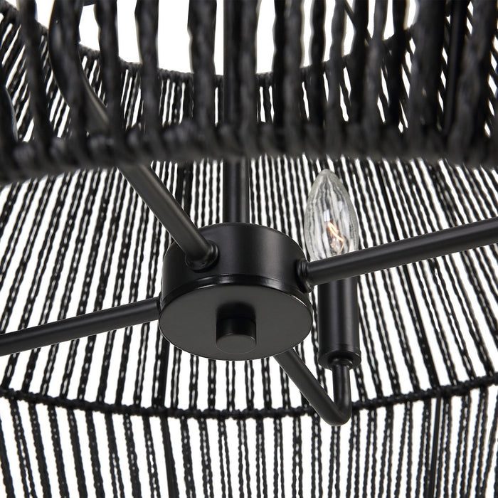 Uttermost 21589 Four Light Pendant, Matte Black