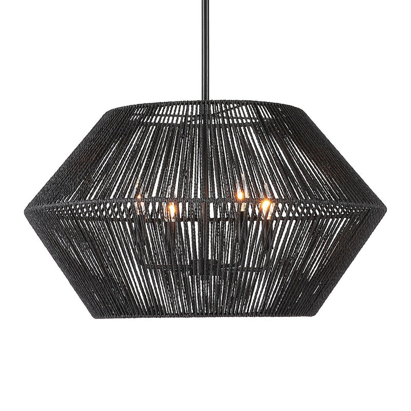 Uttermost 21589 Four Light Pendant, Matte Black