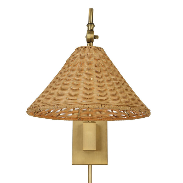 Uttermost 22571 One Light Wall Sconce, Antique Brass